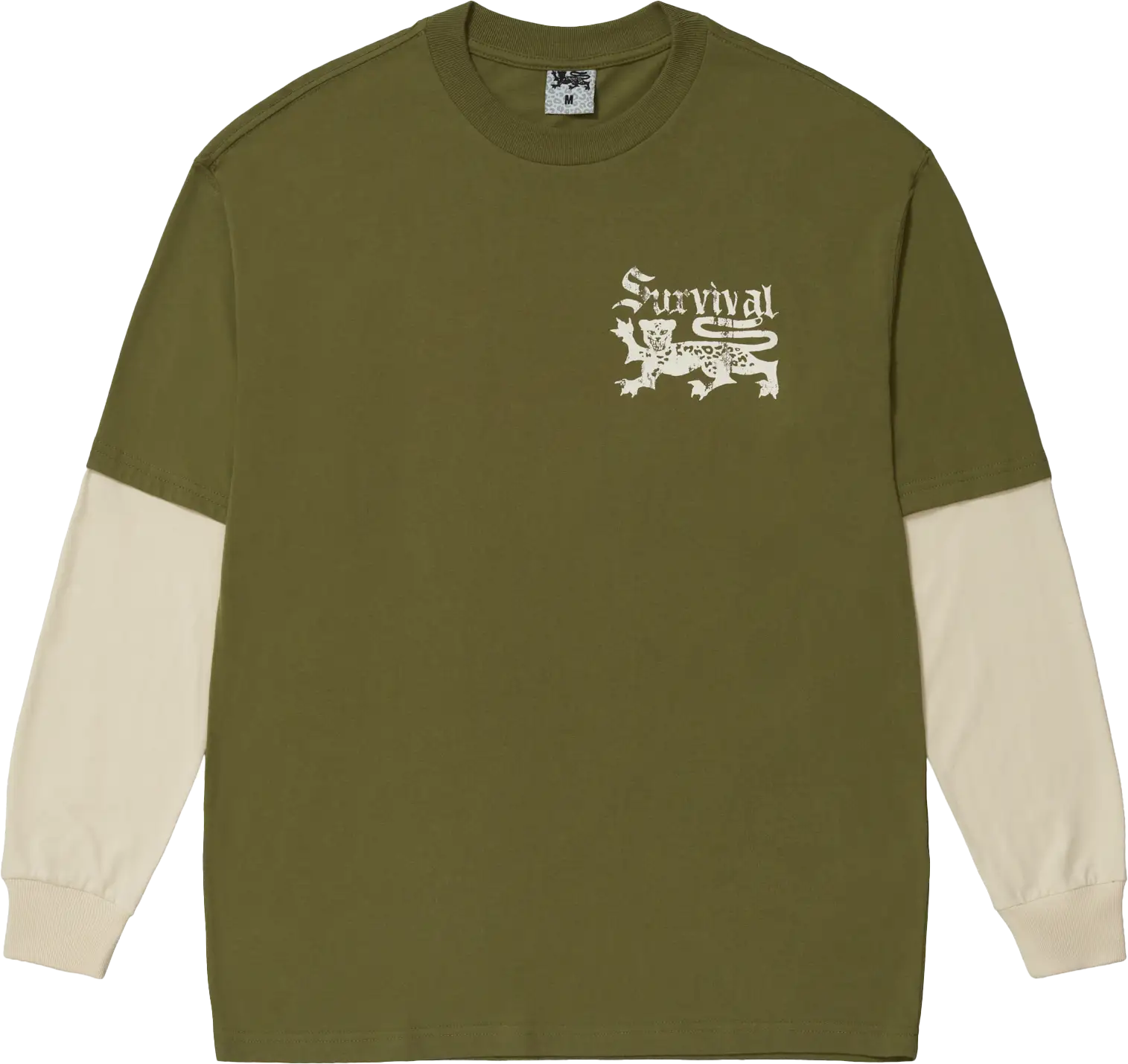 MANGA LONGA DUPLA (VERDE MILITAR E AREIA)